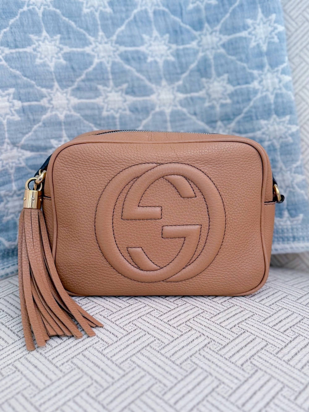 Nice!! Gucci Soho Disco Rose Beige Authentic